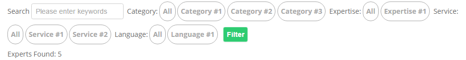 Tag filter elements with applied custom CSS - WP Member Directory Plugin