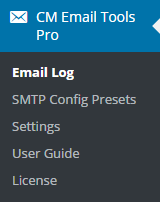 Navigation to the Email Log page - SMTP Gateway Service