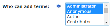 Choosing who can add terms - Glossary Plugin WordPress