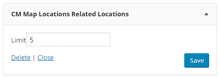 Related locations widget settings - Google Maps WordPress Plugin