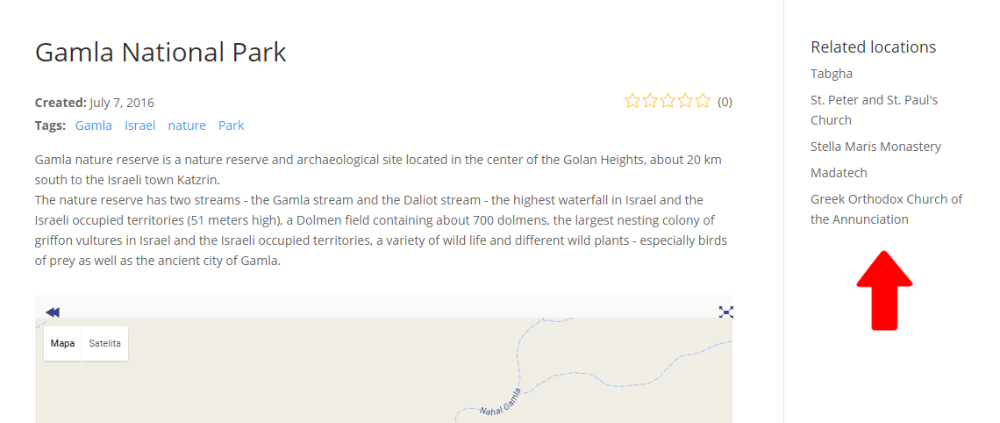 Related locations widget - WordPress Interactive Map Plugin
