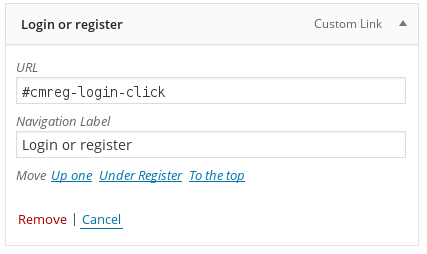 Adding common button for Login and Registration to the site menu - WordPress Registration Form Plugin