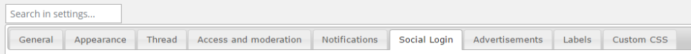 Social Login settings - WordPress Forum Plugin
