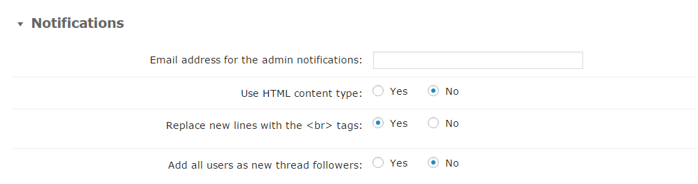 General notifications settings - WordPress Question and Answer Plugin