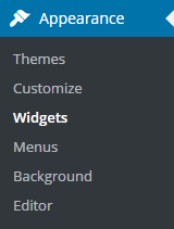 Navigation to Widgets settings - File Download Plugin