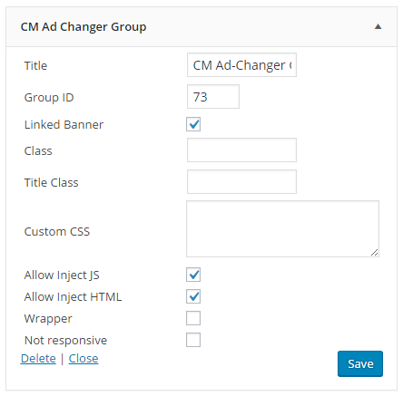 Ad Changer Group widget - WordPress Ad Management Plugin