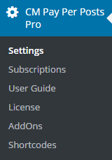 Navigation to the plugin settings - Pay-Per-Post Plugin