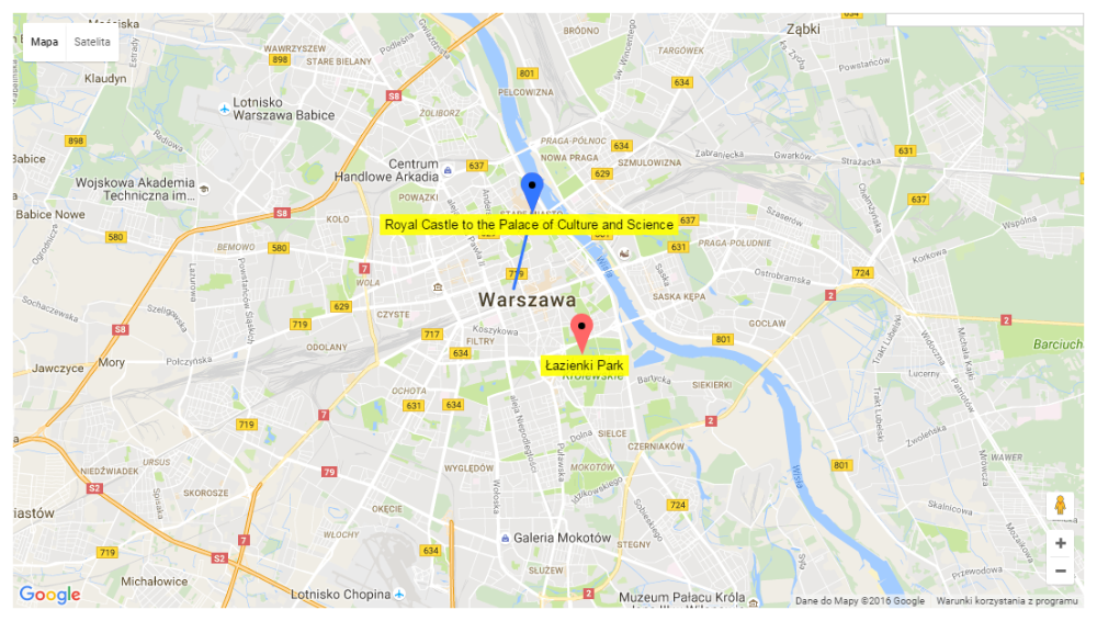 Displaying locations and routes on the common map - Store Locator WordPress Plugin