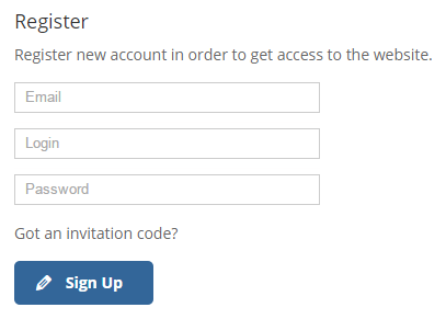 Example of the Registration form on the front-end - WordPress Registration Form Plugin