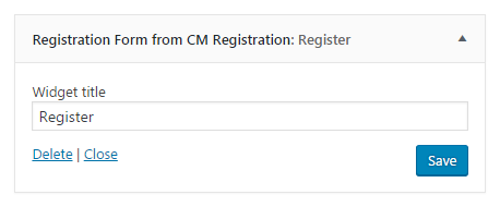 Registration form widget - User Registration WordPress