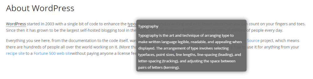 Example of the post with highlighted glossary terms - WordPress Knowledge Base Plugin