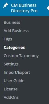 Navigation to WordPress business directory categories