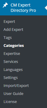 Navigation to the categories page - WordPress Plugin for Member Directory