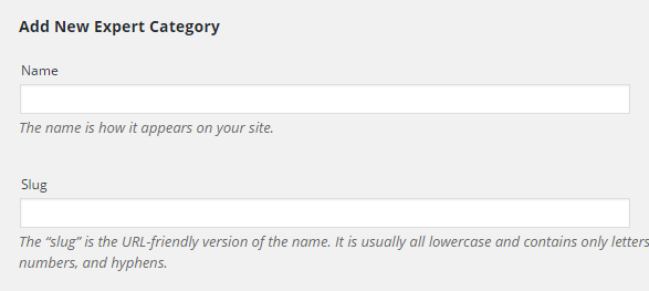 Form for adding new category - WP Member Directory Plugin