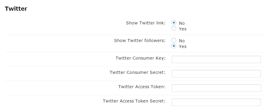 Twitter settings - WordPress Staff Directory Plugin