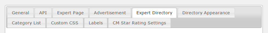 Expert directory settings tab - WordPress Staff Directory Plugin