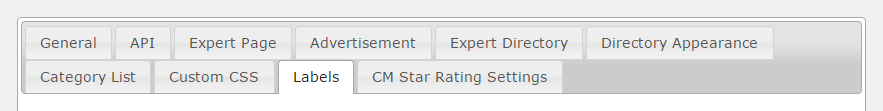 Labels tab - WordPress Plugin for Member Directory