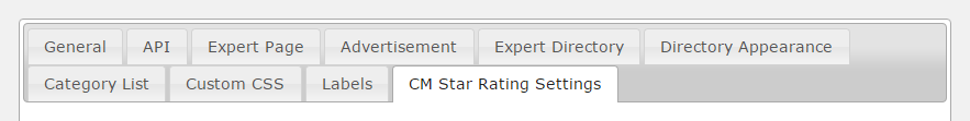 CM Star Rating settings tab - WordPress Staff Directory Plugin