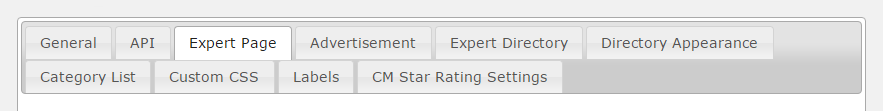 Expert page settings tab - WordPress Employee Directory