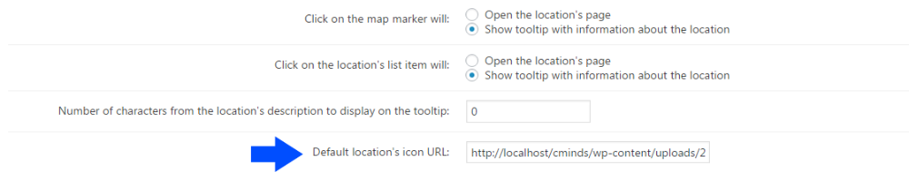 Setting up the icon URL - Maps WordPress Plugin