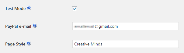 PayPal test mode settings - WordPress Point System