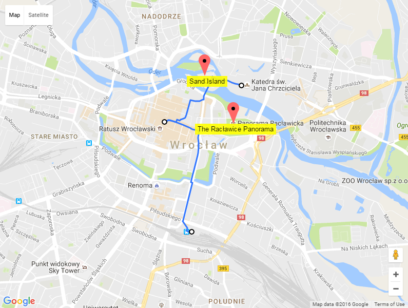 Example of creating both routes and locations - WordPress + Map Show Route Between Markers