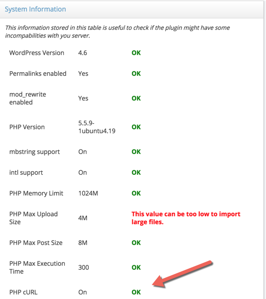 Checking if the PHP cURL library is installed - Wiki Plugin for WordPress