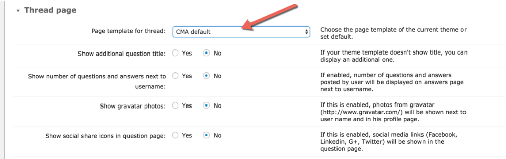 Choosing a template for the thread page - WordPress Forum Plugin