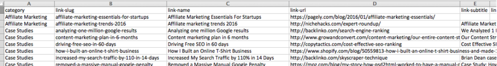 CSV example - WordPress Plugin Content Curation