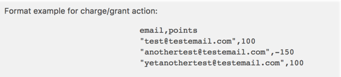 Example of granting or charging wallets using CSV - WordPress MicroPayments