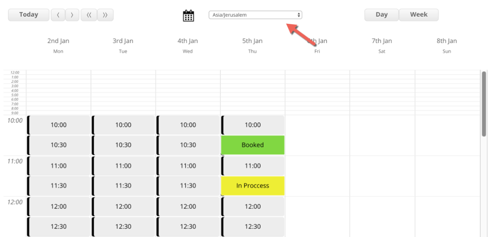 Timezone dropdown on the front-end - Best WordPress Scheduling Plugin