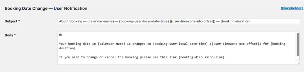 Email notification for changed date - WordPress Plugin for Scheduling Consultations