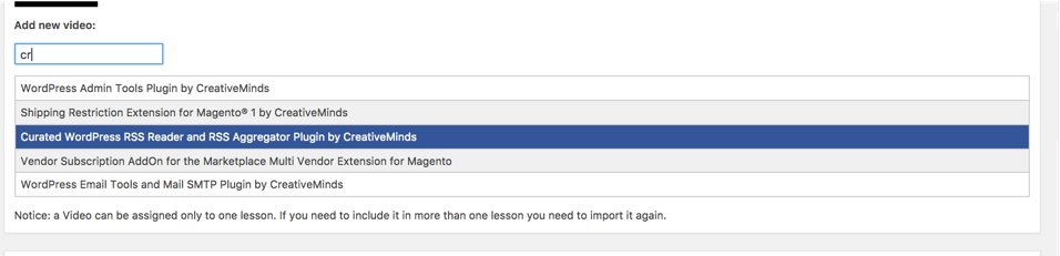 Adding videos to the lesson - WordPress eLearning Plugin