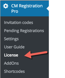 Plugin license page - WordPress Plugin User Registration