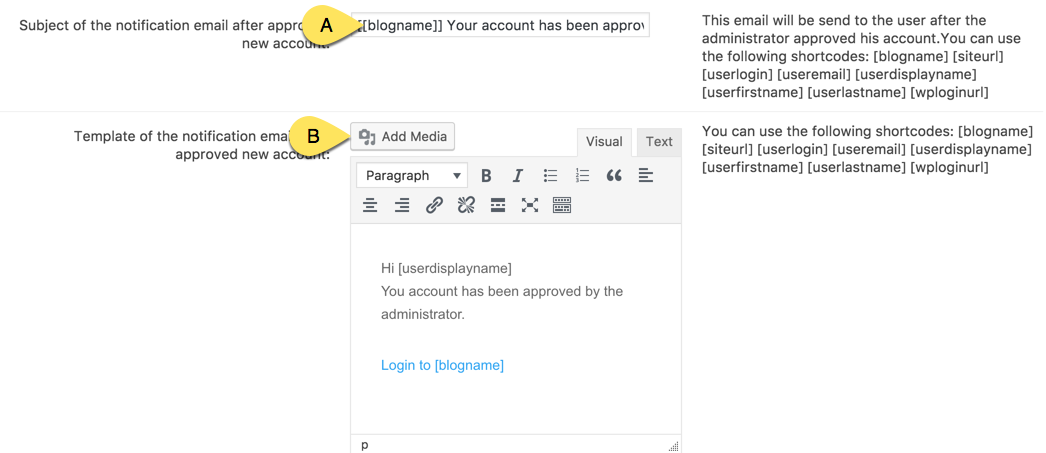 Approval email template to users - WordPress Plugin User Registration