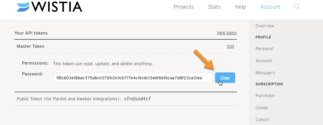 Getting Wistia API Key