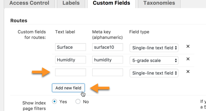 Custom fields settings - WordPress + Map Show Route Between Markers