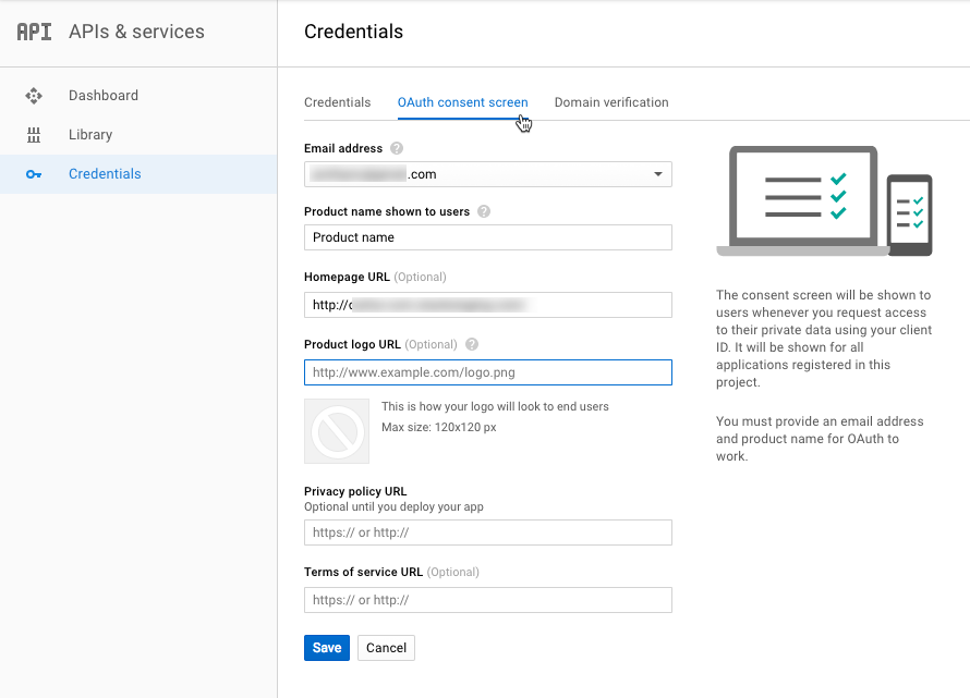 Setting up the OAuth consent screen - WordPress Q and A Plugin