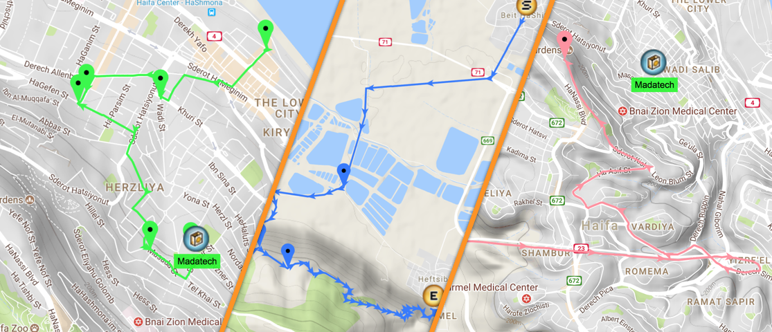 Routes examples on the map - WordPress Plugin Show Route