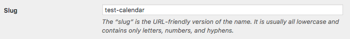 Calendar slug - Appointment Scheduling Plugin WordPress