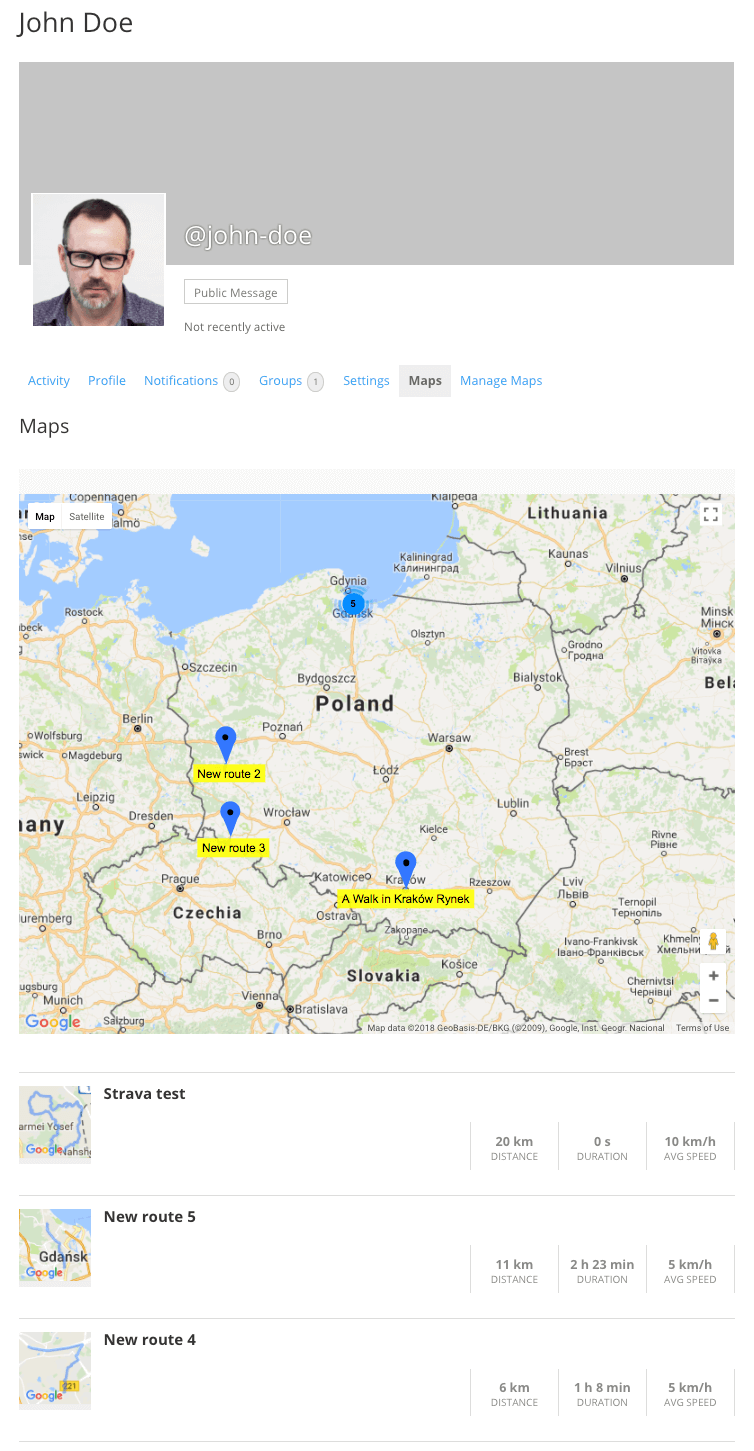 Front-end example - WordPress Travel Map Plugin