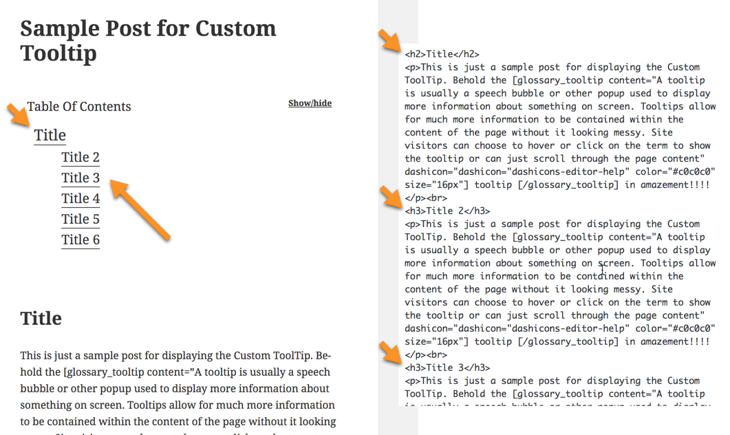 Building multilevel TOC based on headers - Table of Contents WordPress