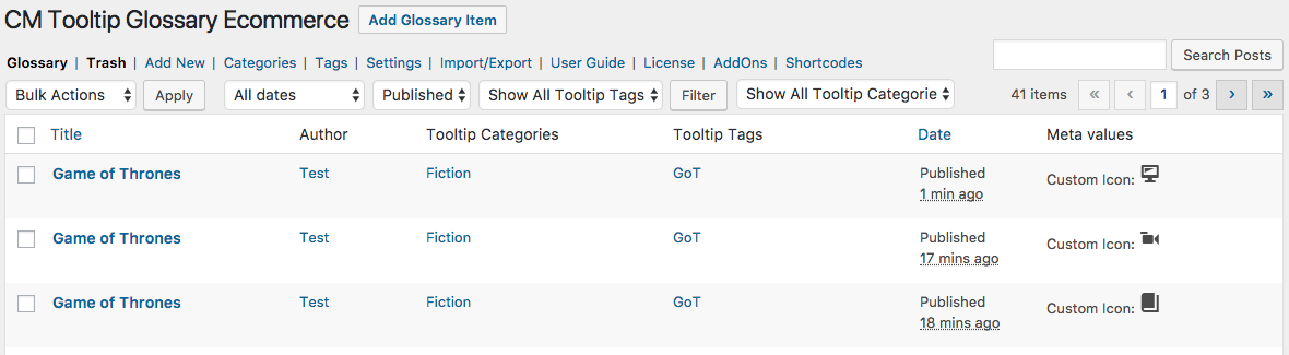 DIsplaying term icons on the back-end glossary dashboard - Wiki for WordPress