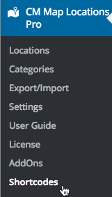 Shortcodes list - Google Maps WordPress Plugin