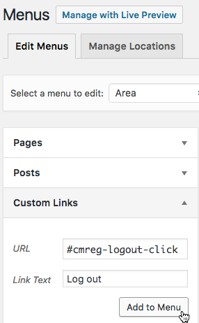 Adding Logout link - WordPress Plugin User Registration