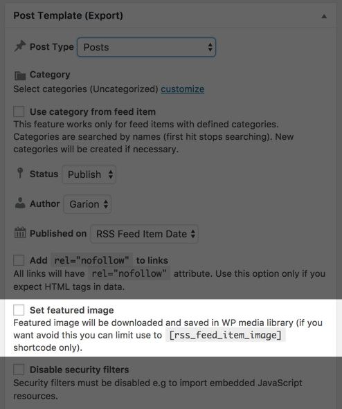 Setting featured image - WordPress RSS Multi Importer Plugin