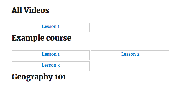 Displaying a list of lessons - LMS in WordPress