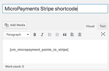 Adding the shortcode to the page - WordPress Wallet Plugin