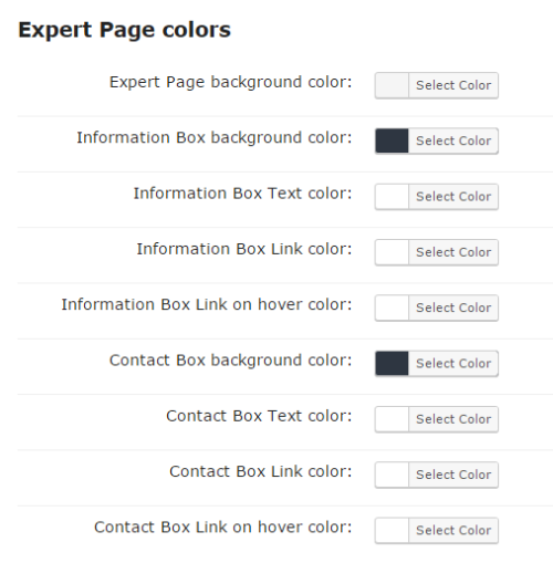 Expert page colors settings - WP Member Directory Plugin