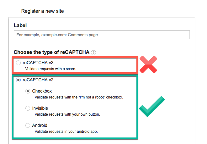 Acceptable reCaptcha versions - WordPress Custom Login Form